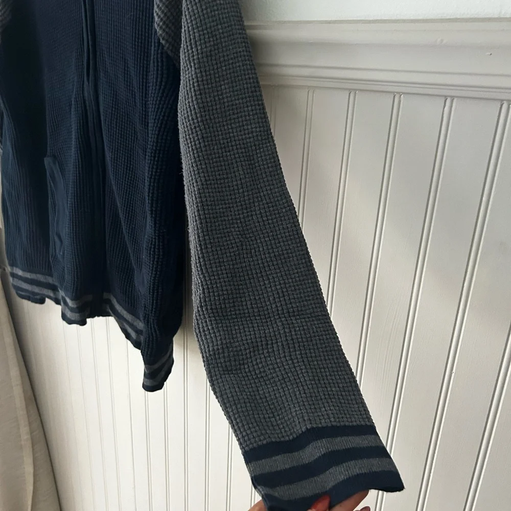 Banana Republic Men’s XXL Blue & Gray 100% Cotton Zip-Up Sweater